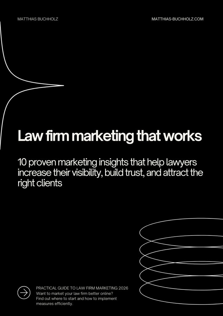 Law Firm Marketing Ebook 2026 - Matthias Buchholz - Conplore - COVER