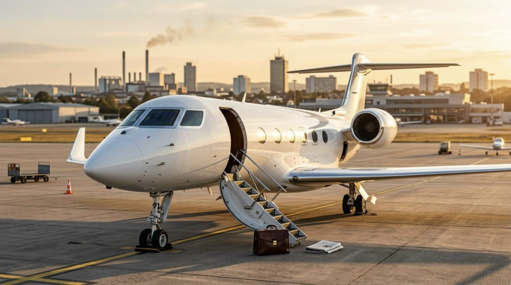 Geschäftsreisekosten im Mittelstand - Wann lohnt sich Privataviation? Bild generiert mit GPT-Image 1.5