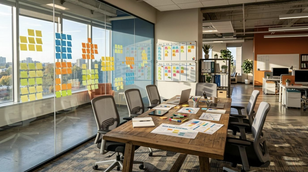 Agile Transformation im Mittelstand - Wann lohnt sich externer Coaching-Einsatz? Bild generiert mit Nano Banana 2